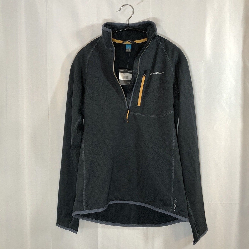Eddie Bauer High Route Grid Pullover Jacket Women's Small 1/4 Zip Collar LS Gray